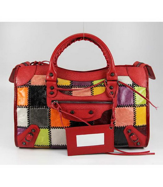 Balenciaga Giant City borsa di cuoio rosso